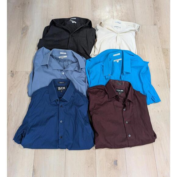 Express Other - Lot Of Six (6) Mens Express 1MX Button Down Long Sleeve Dress Shirts Size Medium